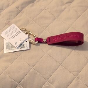 lululemon athletica Magenta Silicone Key Loop with Gold Ring